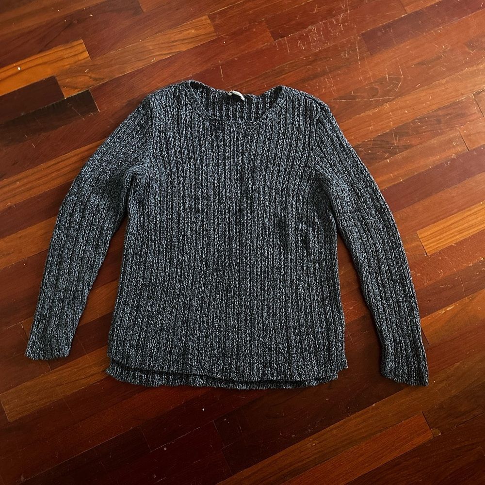 J. Jill Charcoal Crew Neck Sweater (Small)